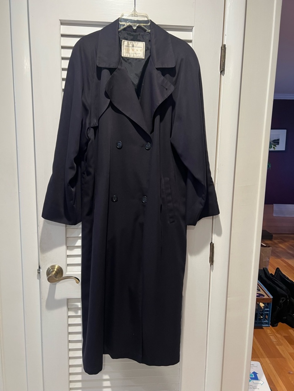 Classic Black Double-Breasted Trench Coat - London Fog